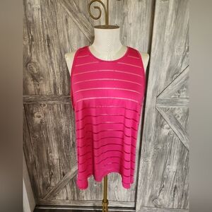 Athletic Works Pink Striped Tank Top